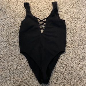 Black Strappy Body Suit